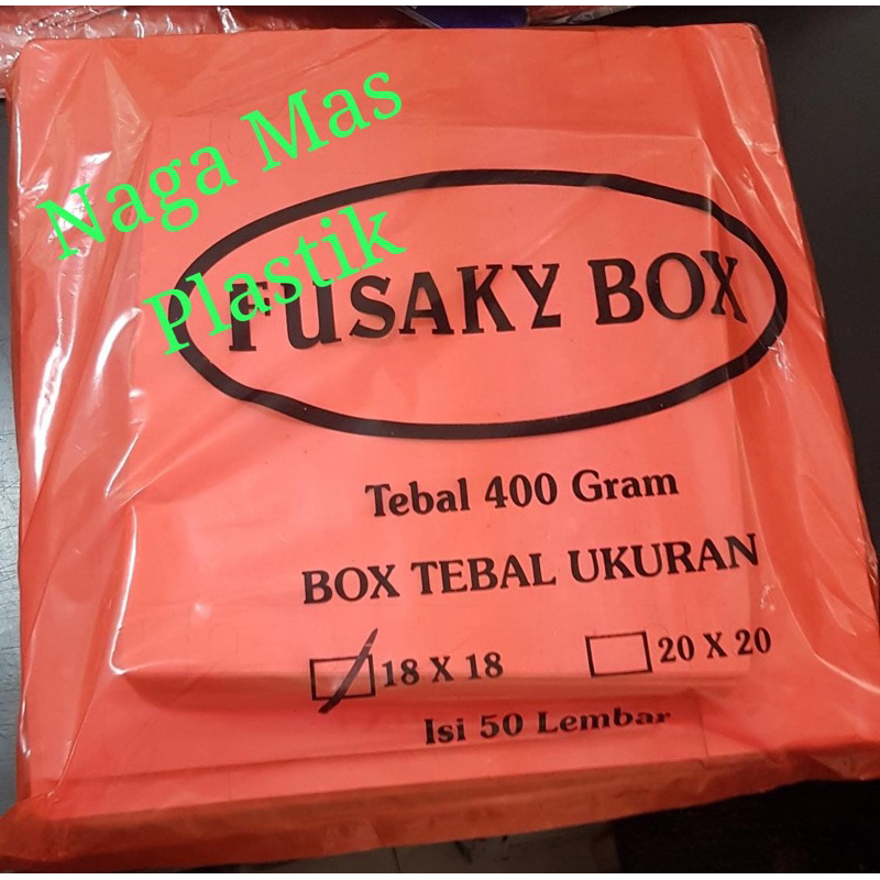 

iDk90 Dus Nasi Polos Uk 18x18 / 20x20. Berat 400gram. 1 pak is 50 lbr.