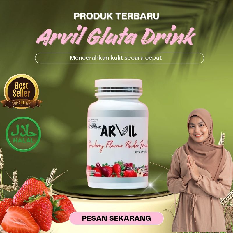 Arvil Glutha Drink Collagen Pemutih Badan Permanen Bpom