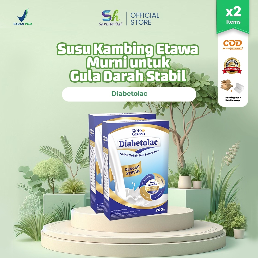

Diabetolac Paket 2 Susu Kambing Murni Rendah Kalori untuk Gula Darah Stabil