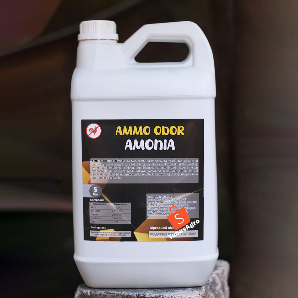 Ammo Odor 5L PENGHILANG BAU AMONIA AYAM BROILER AYAM PETELUR LAYER KOTORAN TERNAK AYAM KAMBING BEBEK