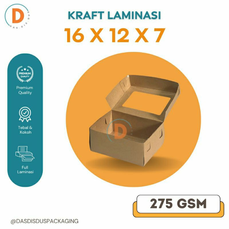 

Dus Snack Box 12x16x7 Dus Kue Snack Laminasi Jendela/ BOX KUE