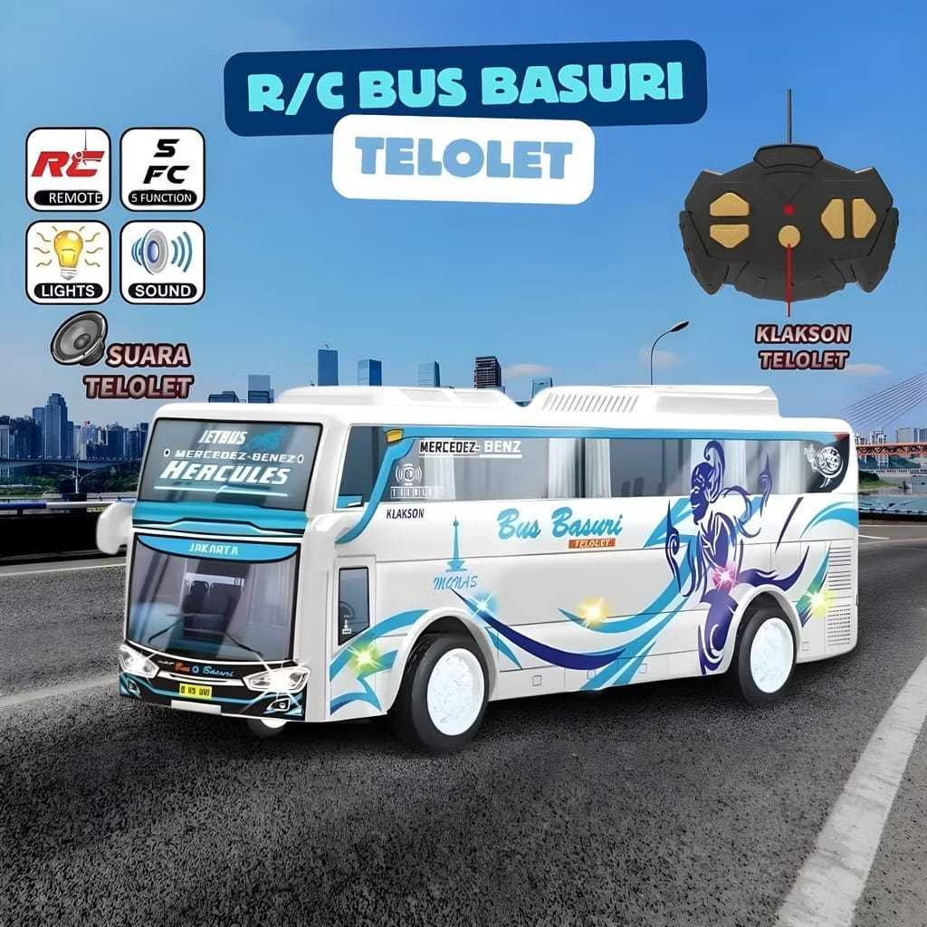 RC BUS BASURI TELOLET mainan bis basuri travel perjalanan bunyi telolet remote control
