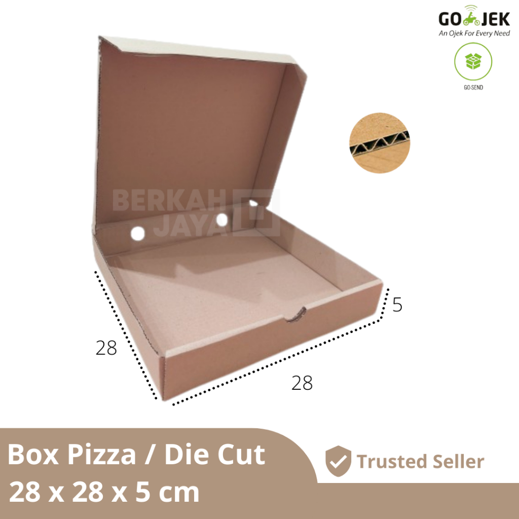

[KHUSUS INSTANT] 28x28x5 cm Box Pizza / Kardus / Hampers / Dus Packing / Gift Box / Kardus Crewneck / Aksesoris / Box Snack / Hampers Mukena / Box Jam Dinding (Kardus Pizza 28 x 28 x 5 cm)