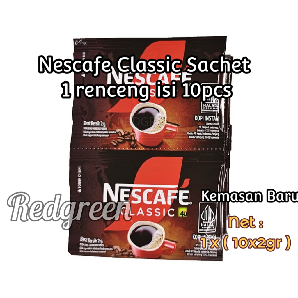 

Kopi Nescafe Classic Sachet 2gram 1 pack isi 10 renceng 10pcs 10sachet