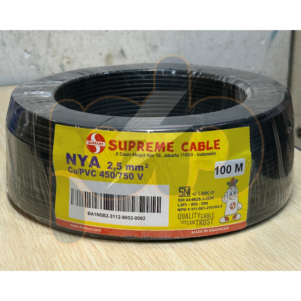 Kabel NYA 2.5 mm Merk Supreme 100 Meter / Kabel NYA 2.5 mm Supreme (100 Meter)