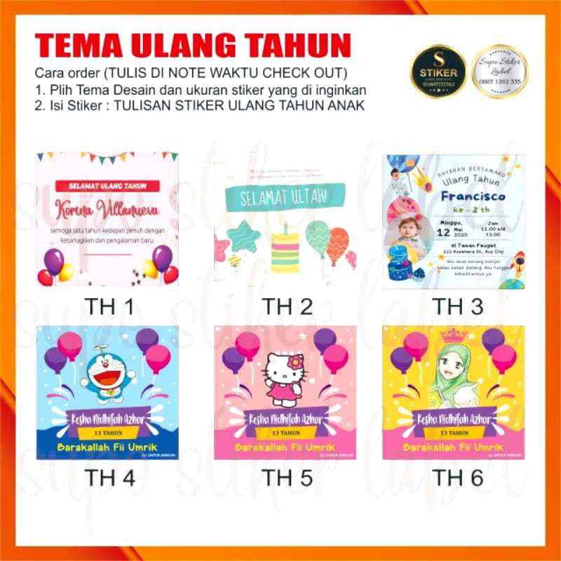 

cetak stiker ulang tahun cetak sticker ultah stiker happy brithday