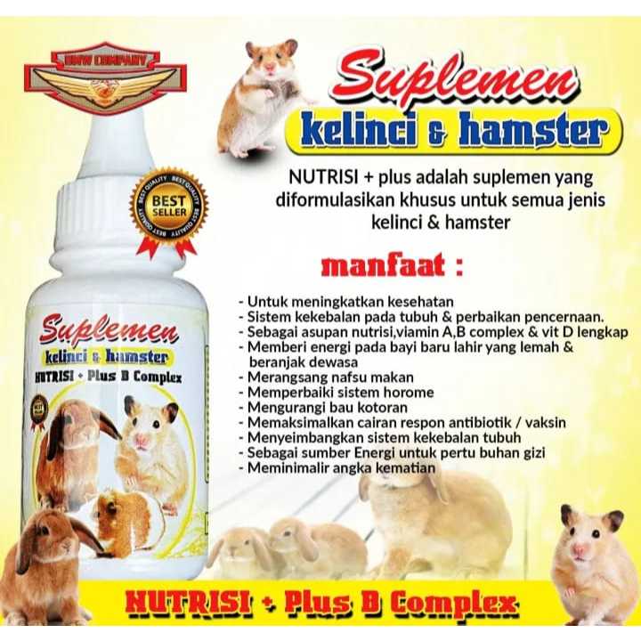 Suplemen kelinci dan hamster/Vitamin kelinci dan hamster/Vitamin hewan/suplemen hewan