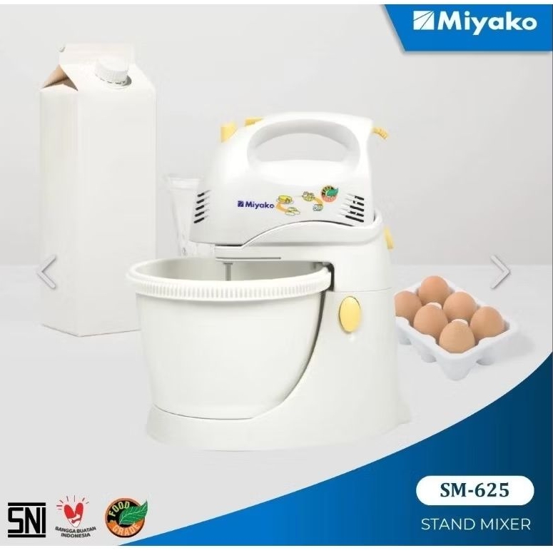 MIYAKO Stand Mixer SM-625 / MIYAKO Mixer Kue Duduk SM-625 / MIYAKO MIXER BERDIRI DENGAN MANGKOK SM-6
