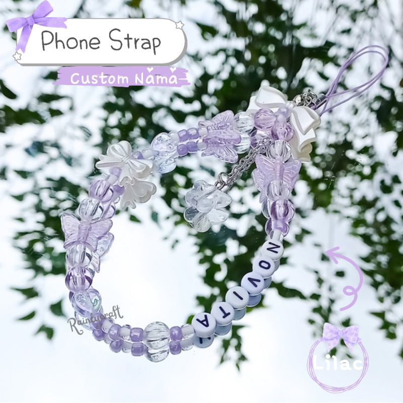 Phone Strap Custom Nama | Phone Strap Manik Custom Nama | Phone Strap Aesthetic custom Nama