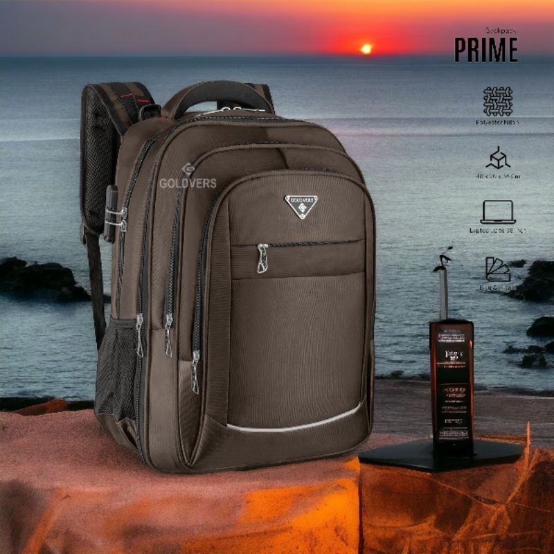 Tas Laptop Polo Goldvers PRIME - Ransel Kerja/Sekolah/Kuliah Pria 18 Inch dengan Fitur Kunci USB