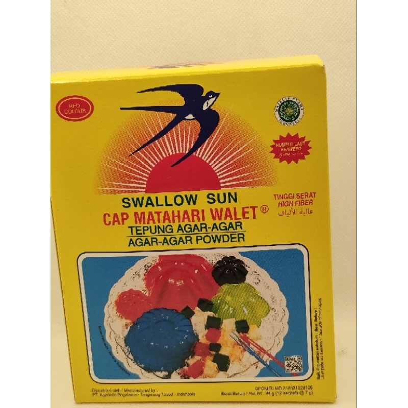 

SWALLOW WARNA PUTIH, MERAH / AGAR-AGAR 1 Kotak isi 12