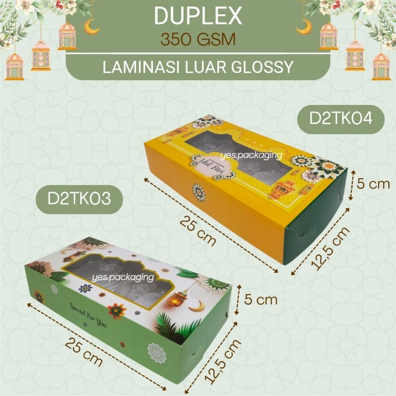 

[D2TK] DUPLEX Gable Handle Box Kemasan Toples Kue Kering Hampers Lebaran Idul Fitri Eid Mubarak