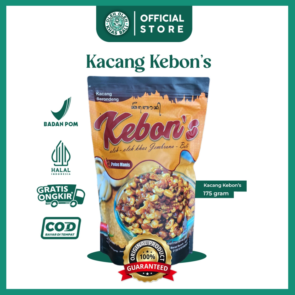 

Kacang Kebon's 175 Gram - Kacang Serundeng Pedas Manis Khas Jembrana Bali