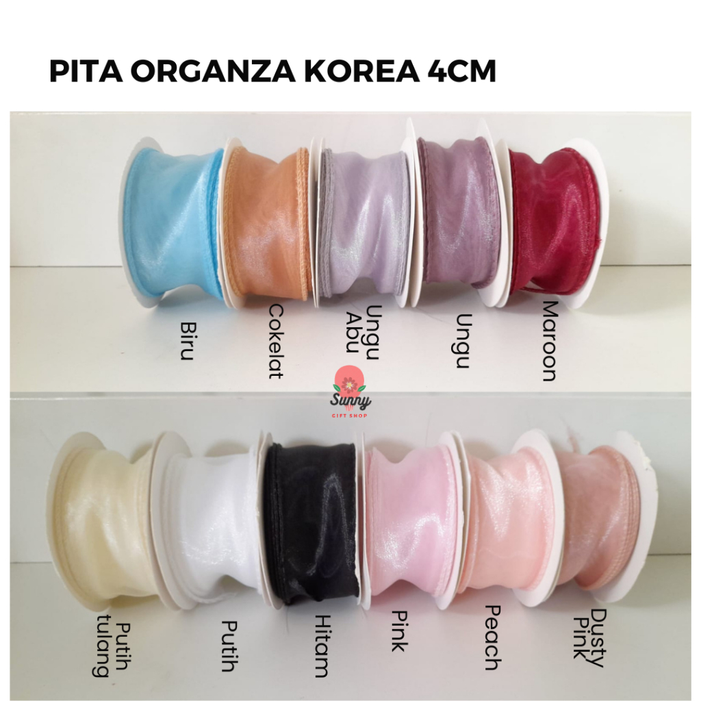 

Pita Organza / Fishtail Ribbon Pita Organza Korea Keriting Wavy Transparan / PITA Ribbon / Korea / Fishtail Wave Gelombang / Pita Organza