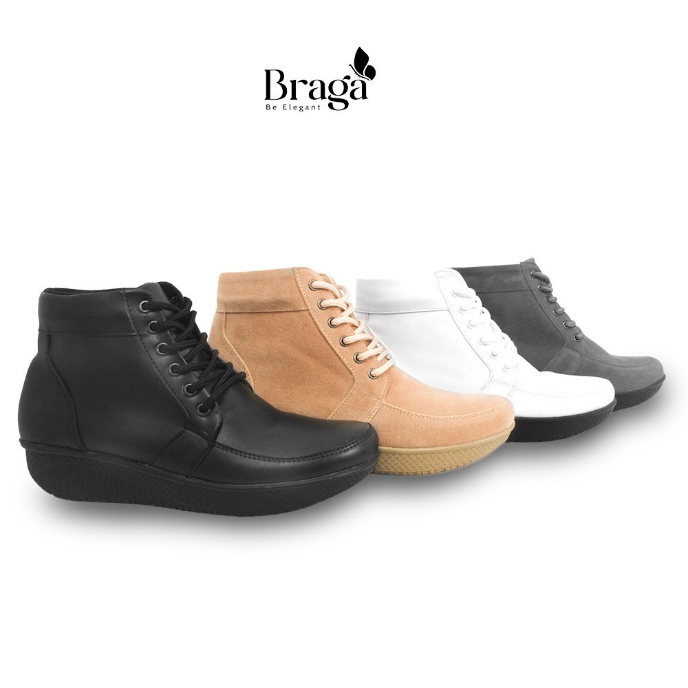 Cuci Gudang Braga Binda B 3051 - Sepatu Boots Fashion Wanita Wedges Casual Kerja Kantor Trendi