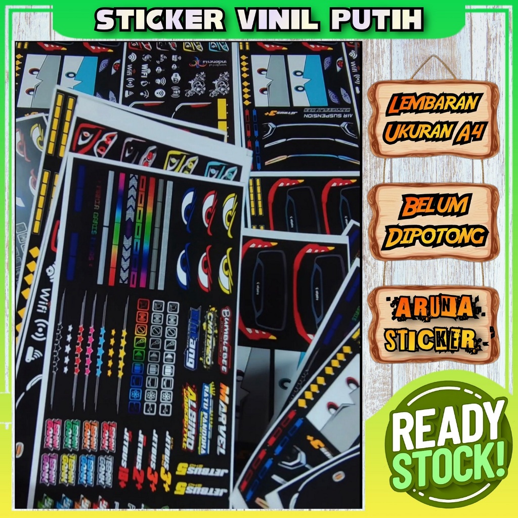 

Sticker Bus Miniatur Bahan Vinyl Putih Stiker Aksesoris Bus