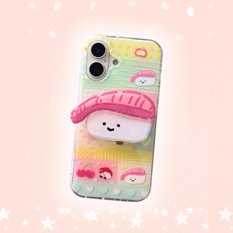 WODECASE Jellycat Food Sushi Protective Acrylic dan Softcase untuk iPhone 13-16 Pro Max