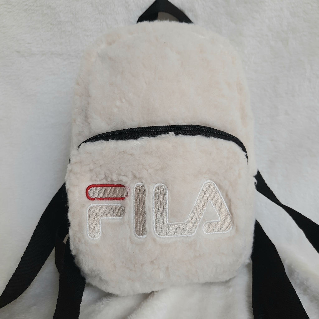[PRELOVED] Tas Ransel Backpack Original FILA Bulu Rare Langka warna Krem