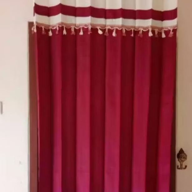 Gorden plisket renda/hordeng lipat variasi renda/tirai pintu polos plisket-Merah