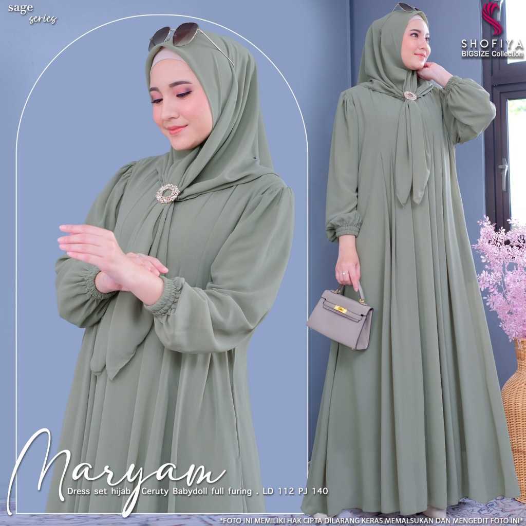 GAMIS LEBARAN 2025 MODEL GAMIS TERBARU Maryam dres ceruty babydol premium Dress kondangan wedding ,/