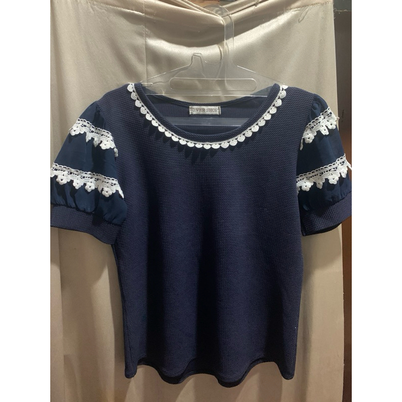 blouse biru dongker