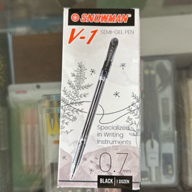

( 12 pcs ) Pulpen V-1 Snowman 0,7mm / Pen semi gel / Ballpoin / Bolpen V1 Snowman
