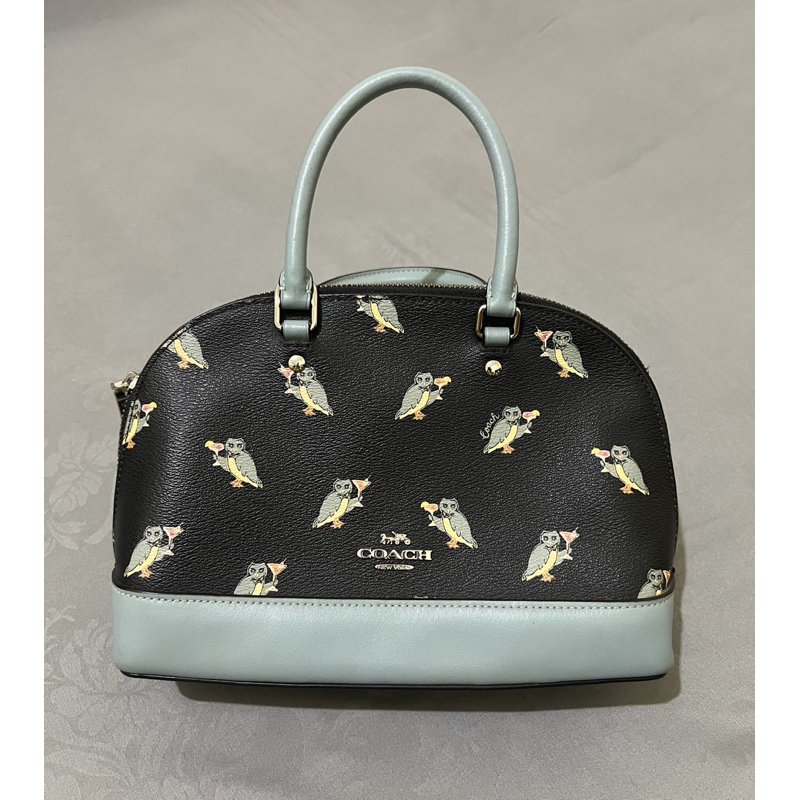 Preloved COACH MINI SIERRA SATCHEL WITH PARTY OWL PRINT