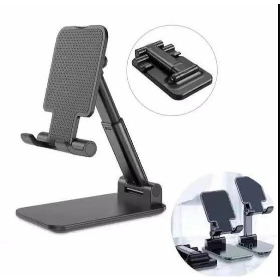 Holder HP Tiang Live Stand HP Adjustable Universal Desktop Meja Lipat 360 Derajat Putar Tinggi Strea