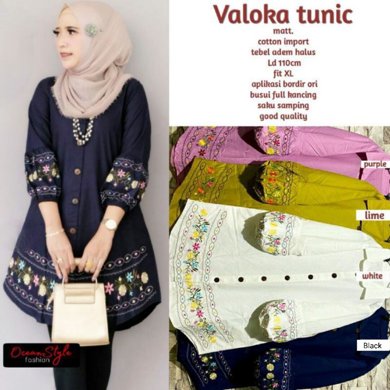 Valoka Tunik Wanita | Atasan Katun | | Tunik Motif | | Tunik Import |