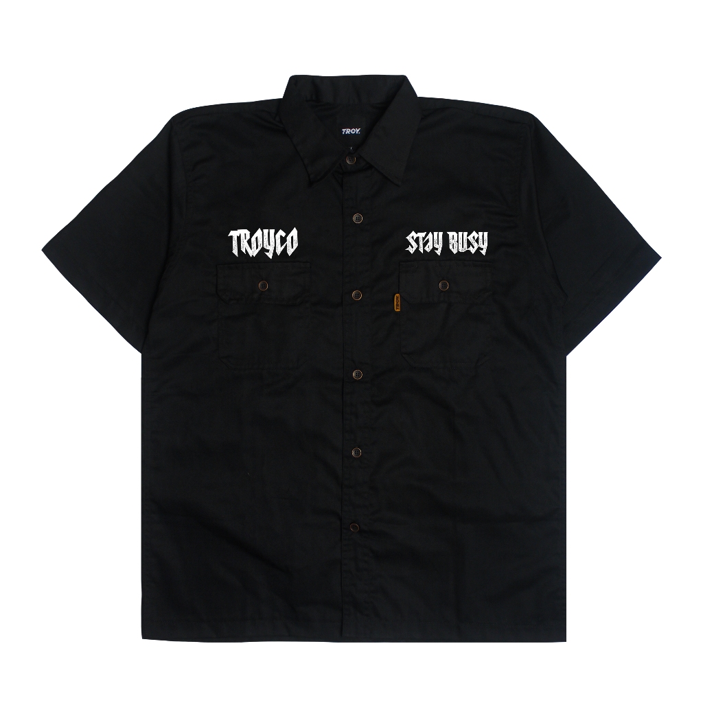 Troy Company Work Shirt Workwear Black Panther - Kemeja Kerja Workshirt Hitam WSP 2979