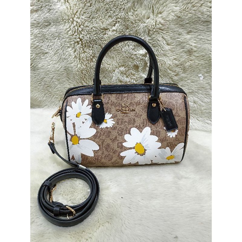 COACH ROWAN FLOWER TAN MULTI