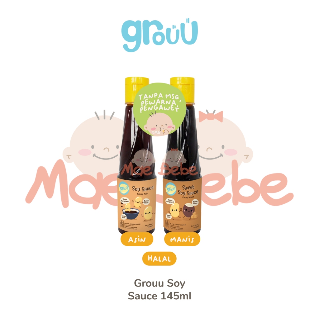 

[PROMO] Grouu Soy Sauce Kecap Asin Manis MPASI Anak Alami Tanpa MSG Pengawet 145ml