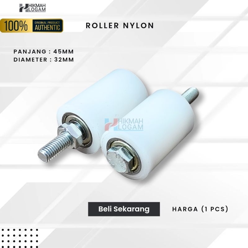 Roda Roller Nylon 32×45 - Roller Nilon Pagar Stainless