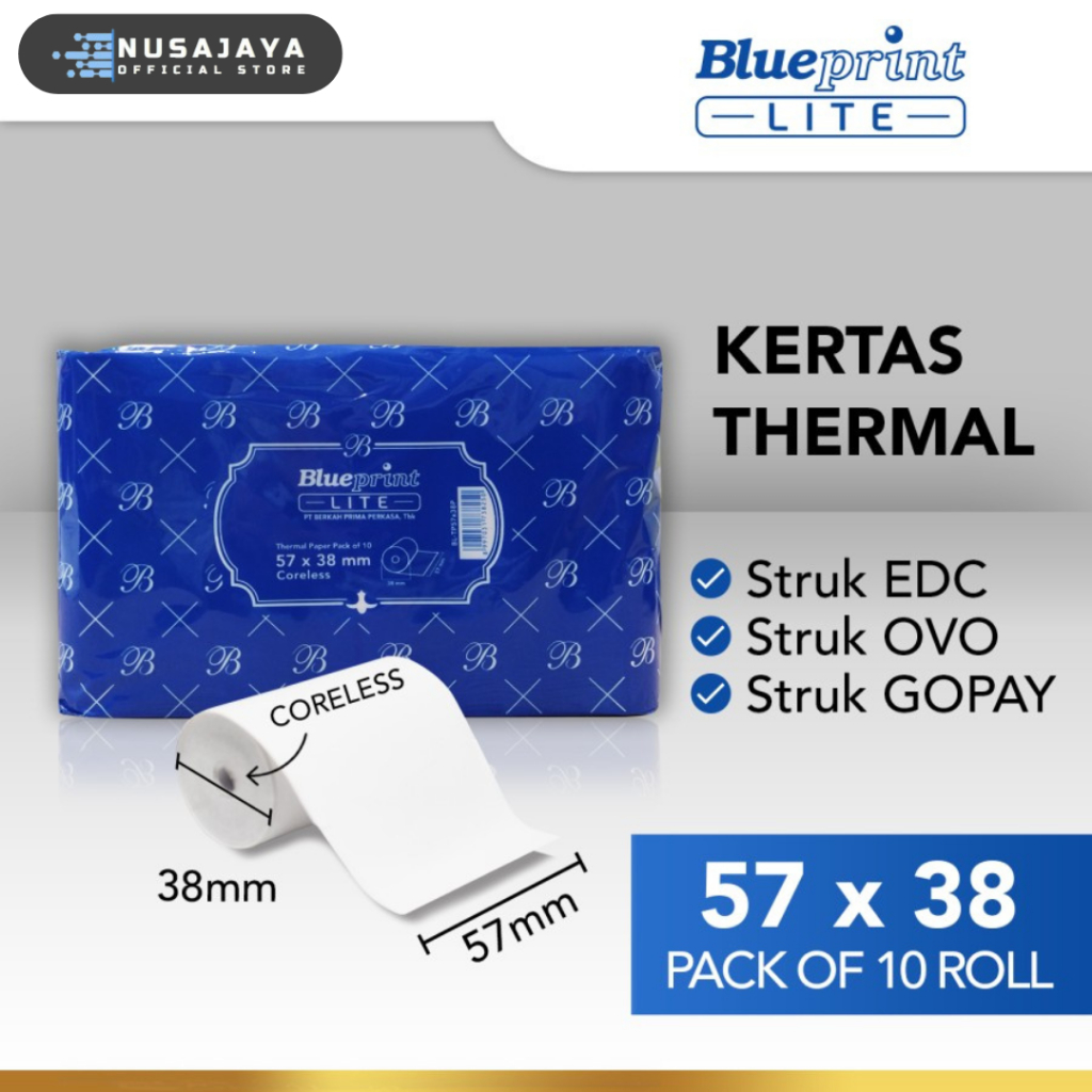

KERTAS THERMAL BLUEPRINT LITE 57x38 , 57x38os