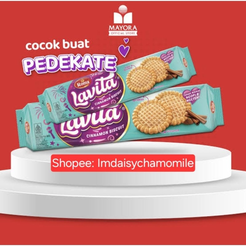 

Biskuit Roma Lavita Cinnamon Milk Biscuit Murah 72g