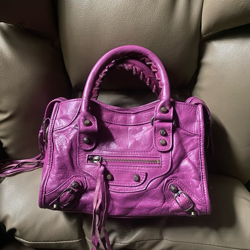 Preloved bag tas second balen ciaga balenciaga fuschia ungu