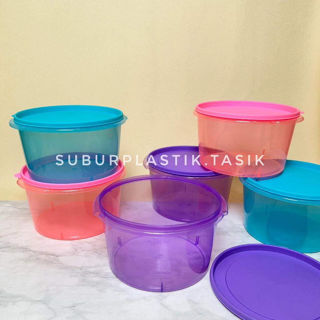 [6 pcs] Toples Calista 3 Liter Plastik Bulat Cerah Container Sealpack Wadah Makanan Kue Serbaguna