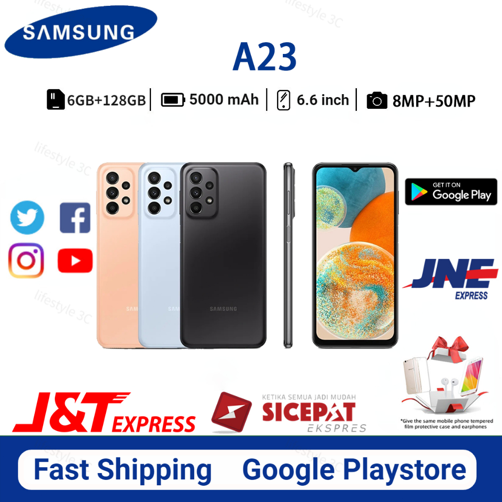 HP Samsung Galaxy A23 RAM 6GB/128GB Layar 6.6 inci Baru COD