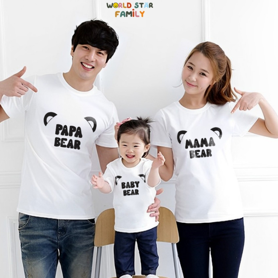 WSF Kaos Keluarga BEAR Kaos Keluarga Seragam Lucu & Unik –Desain Custom untuk Ayah, Ibu, dan Anak Ka