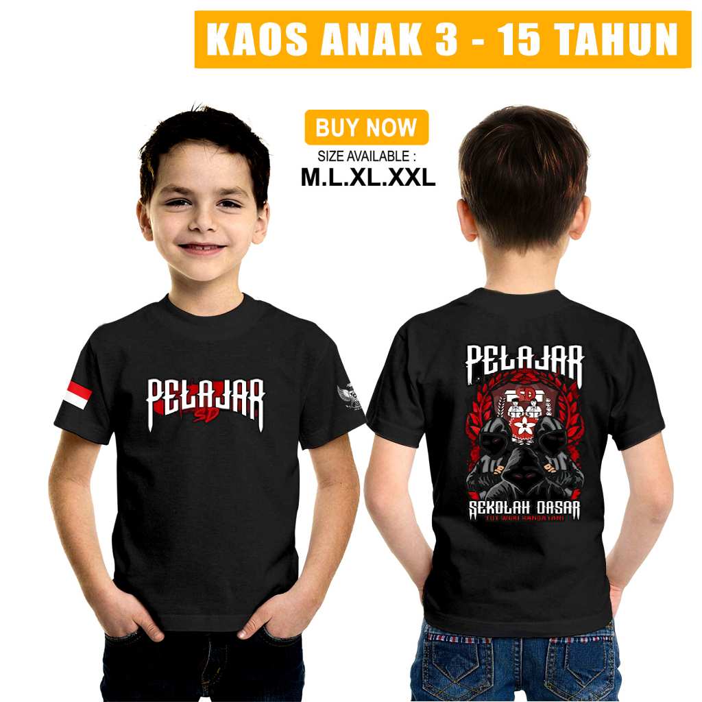 FASHION-KAOS SABLON PELAJAR SD/KAOS ANAK SD/DISTRO/KAOS MURAH/KEKINIAN/TREND/KAOS VIRAL/COD