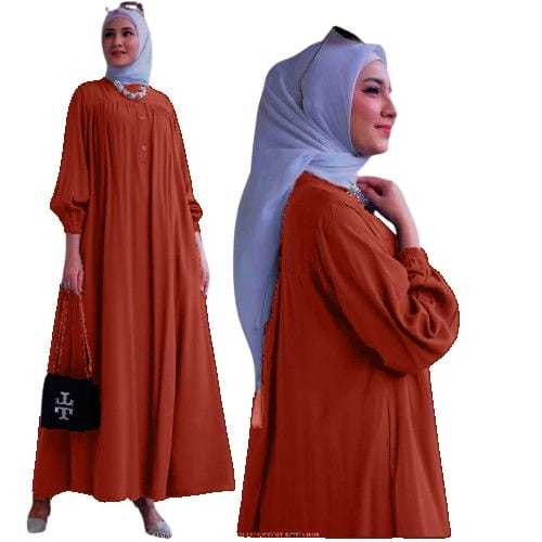 gamis crinkle model baru 2025 GAURI Maxi dress baju gamis terbaru viral kekinian dan fashionable