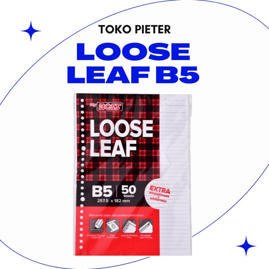 

Loose leaf B5 kertas isi ulang binder bergaris Topla