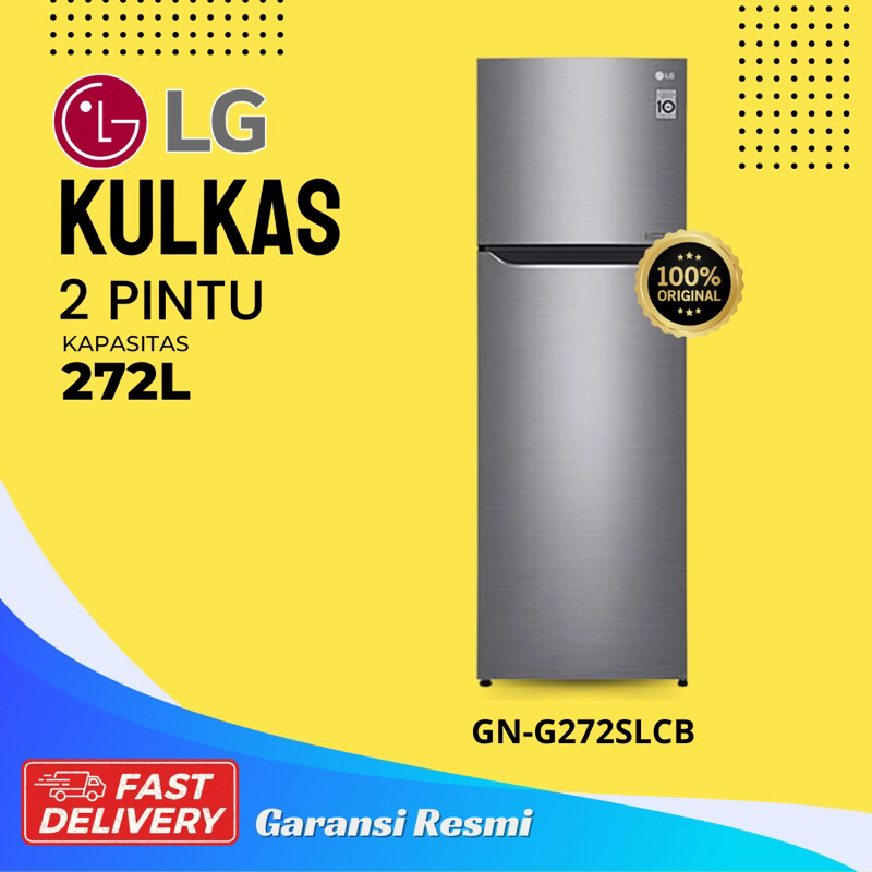KULKAS LG Kapasitas 272 Liter KULKAS 2 PINTU GN-G272SLCB Inverter / Garansi Resmi