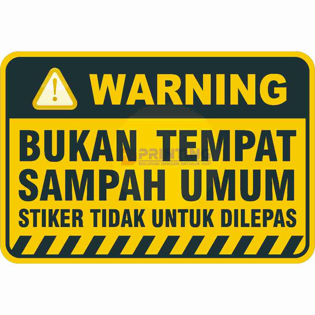 

STIKER PRINGATAN BUKAN PEMPAT SAMPAH UMUM OREN + LAMINASI.GLOSY