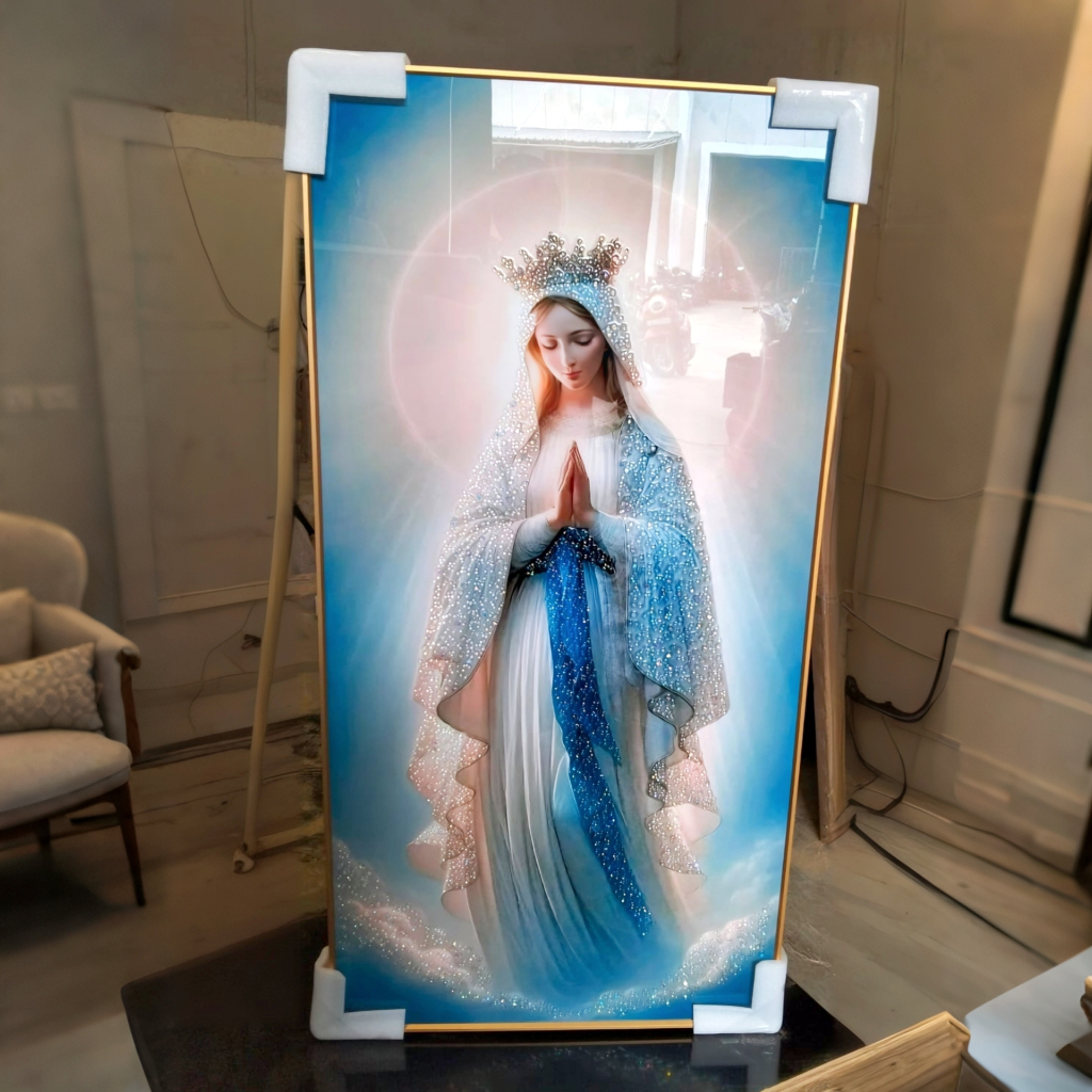 5D Diamond Painting Lukisan Porcelain Model Kasih Bunda Maria Kudus Mewah & Sakral