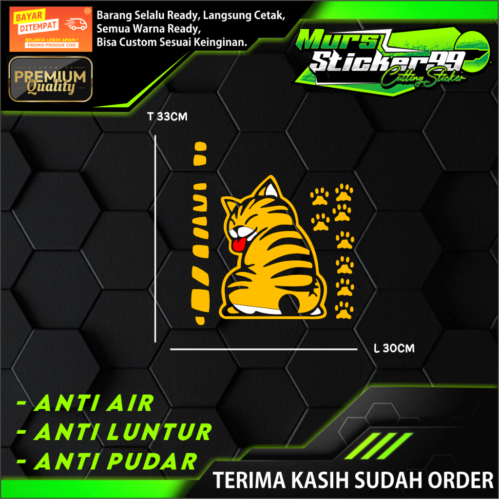 Sticker Kucing Kaca Belakang Kipas Kaca Sticker Cutting
