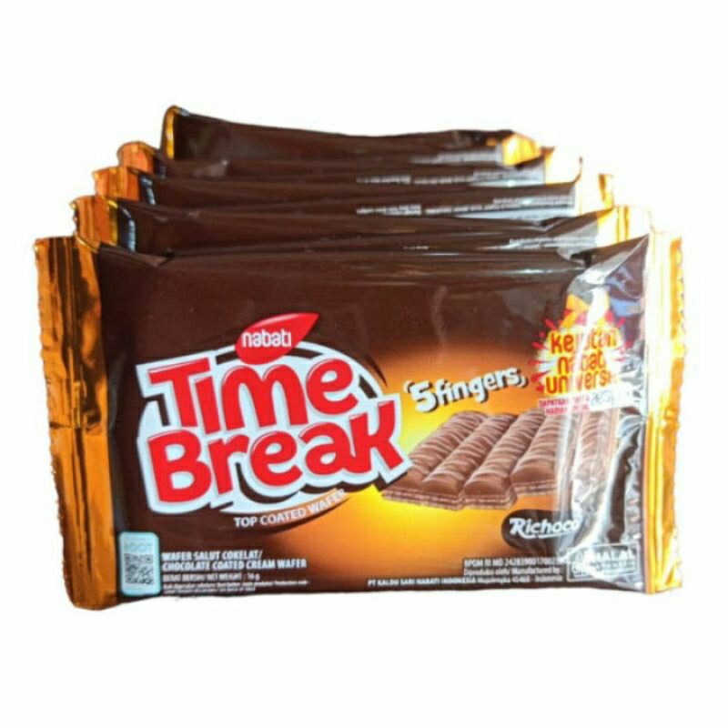 

[10 bungkus] NABATI TIME BREAK WAFER COKLAT HARGA 1000