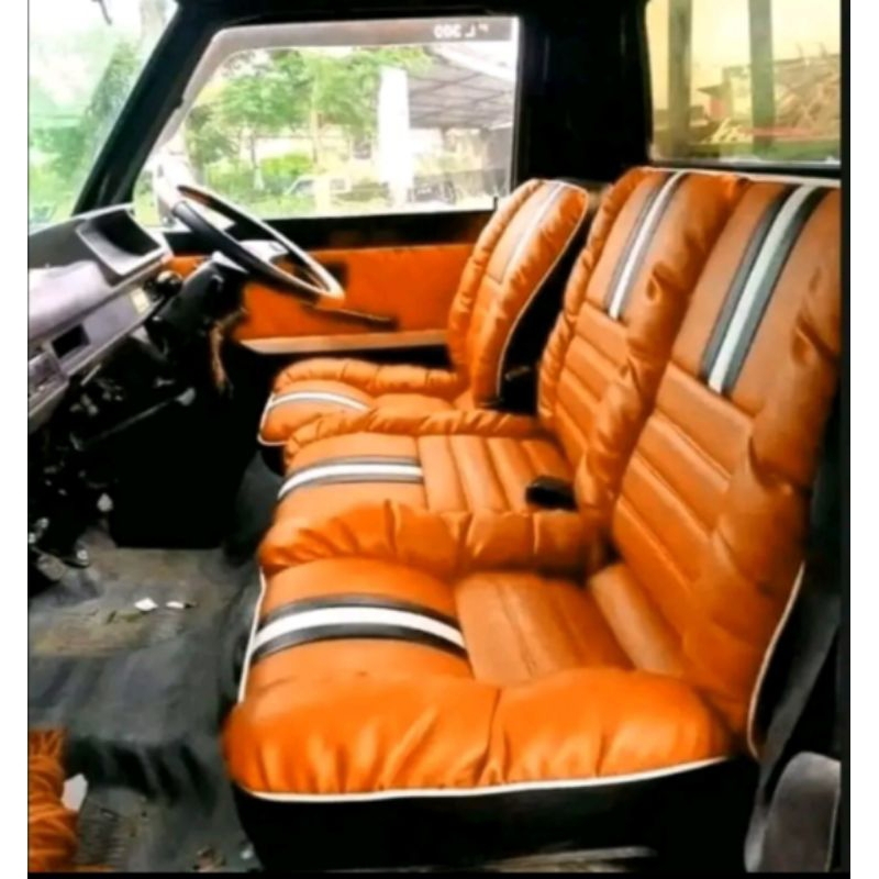 cover sarung jok mobil L300 sofa list hitam putih