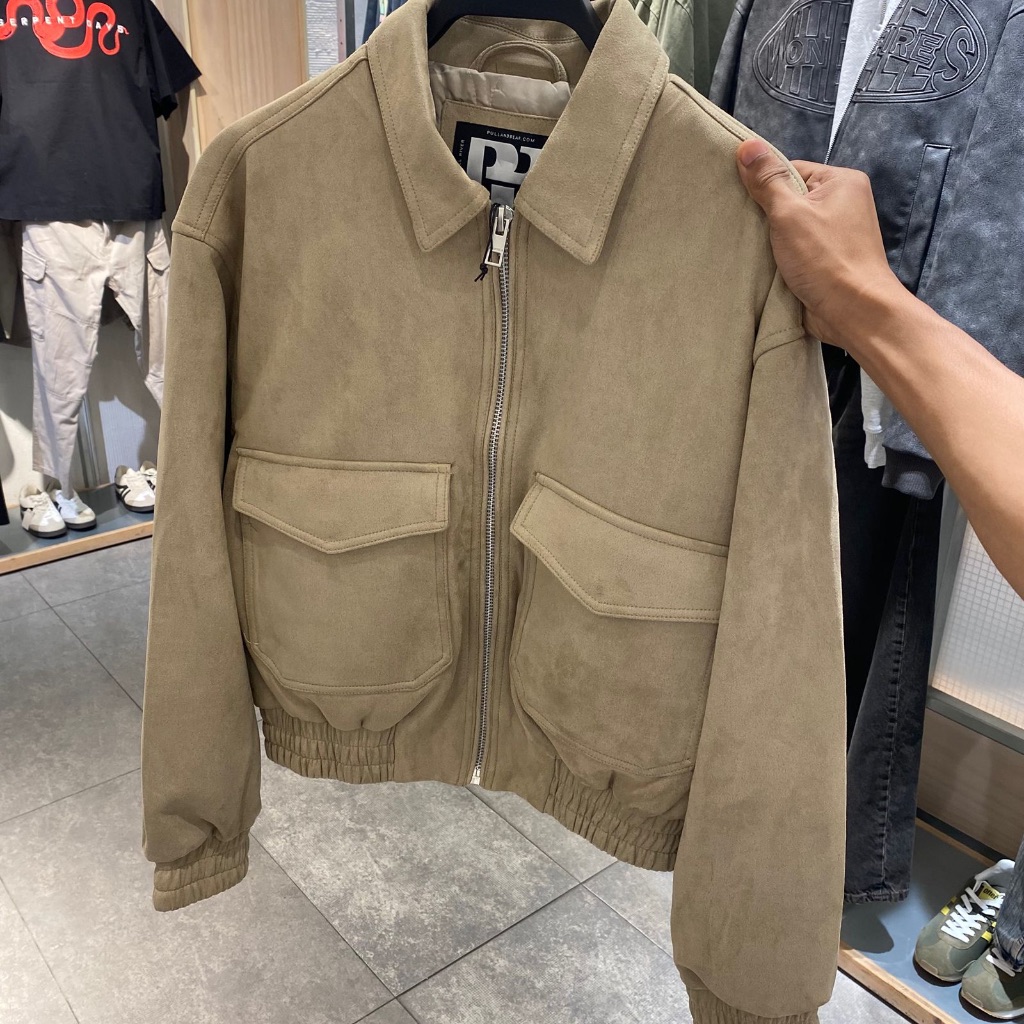 Jastip. Jacket Suede Boxy Fit Pull&Bear (Man)