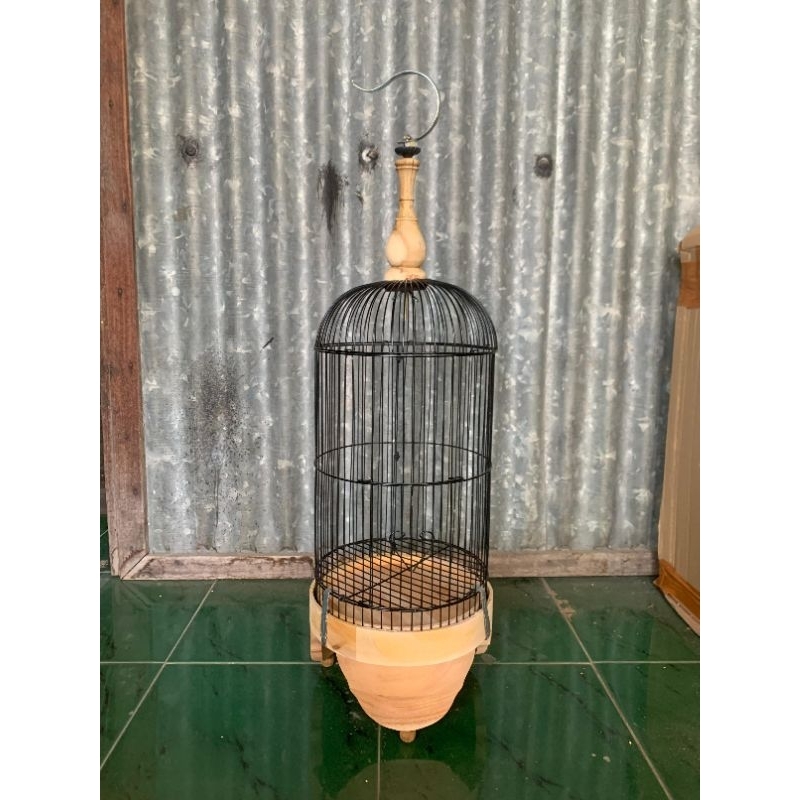 SANGKAR HELOPET PLECI SOGON KONIN FULL SET TEBOK KAYU
